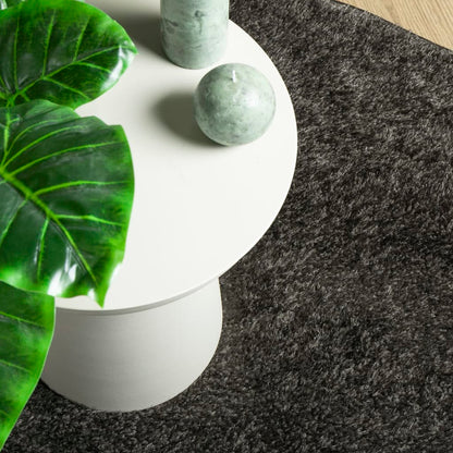 vidaXL Tapis ISTAN à poils longs aspect brillant anthracite Ø 160 cm
