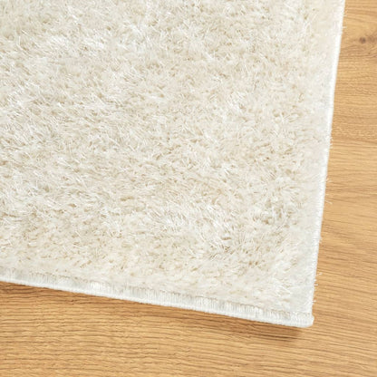 vidaXL Tapis ISTAN à poils longs aspect brillant crème 140x200 cm