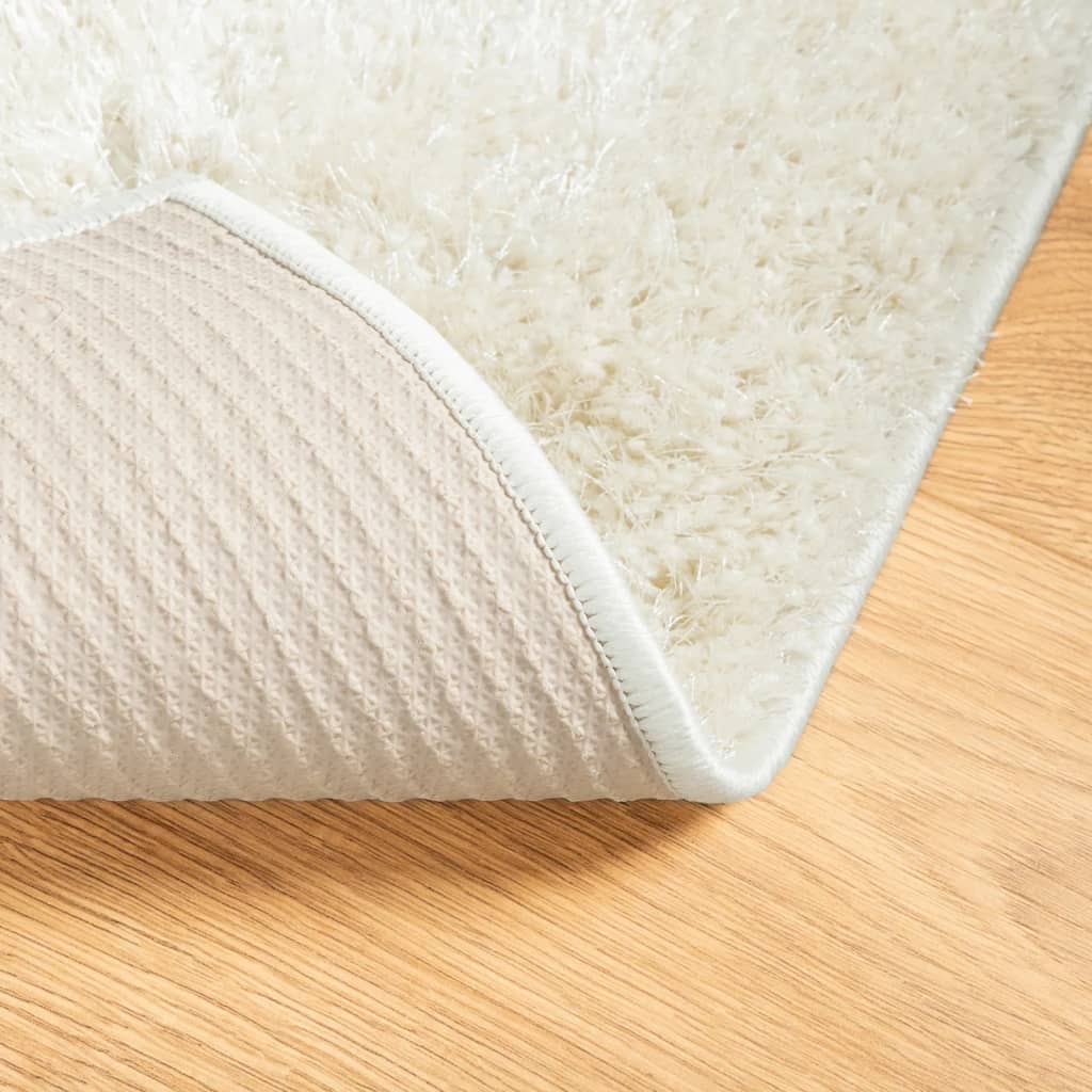 vidaXL Tapis ISTAN à poils longs aspect brillant crème 140x200 cm