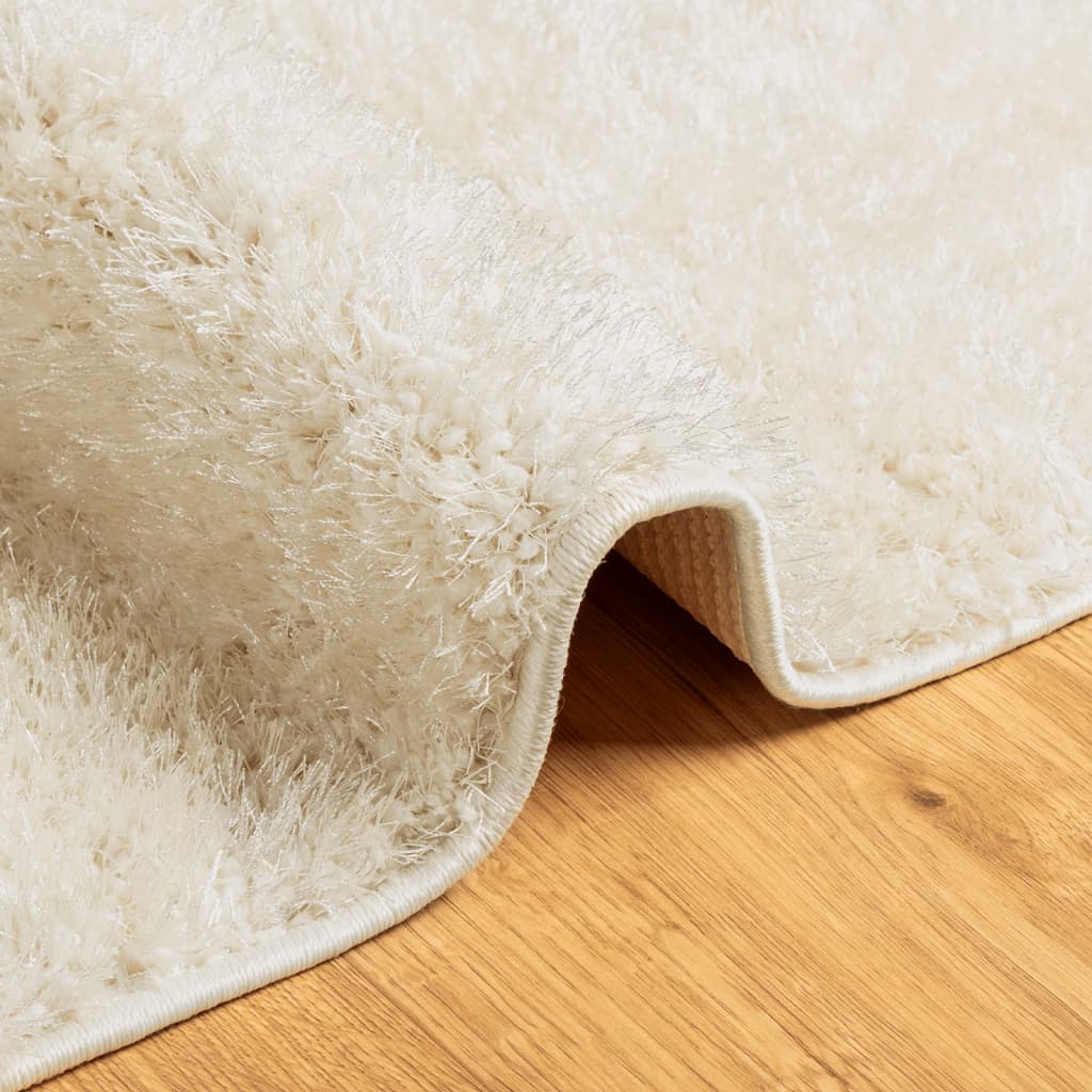 vidaXL Tapis ISTAN à poils longs aspect brillant crème 140x200 cm