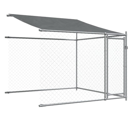 vidaXL Cage pour chien avec toit/portes gris 10x2x2 m acier galvanisé