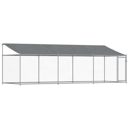 vidaXL Cage pour chien avec toit et porte gris 6x2x2 m acier galvanisé