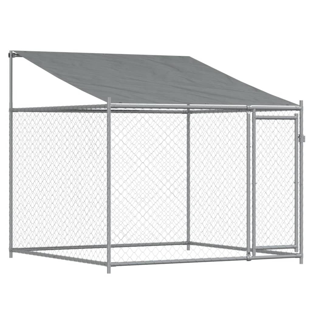 vidaXL Cage pour chien avec toit et porte gris 6x2x2 m acier galvanisé