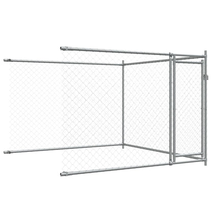 vidaXL Cage pour chien avec portes gris 4x2x1,5 m acier galvanisé