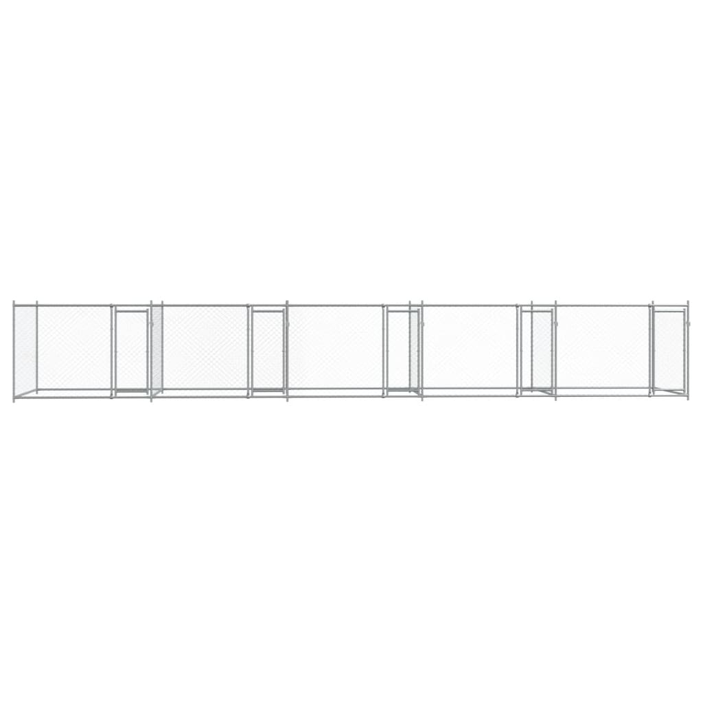 vidaXL Cage pour chien avec portes gris 10x2x1,5 m acier galvanisé