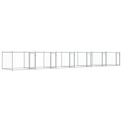 vidaXL Cage pour chien avec portes gris 12x2x1,5 m acier galvanisé