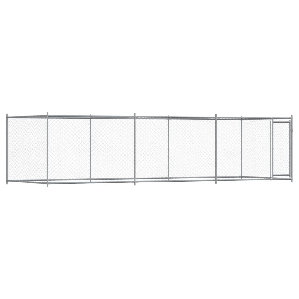 vidaXL Cage pour chien avec porte gris 6x2x1,5 m acier galvanisé