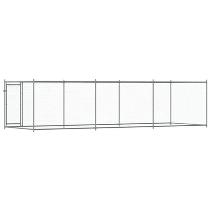 vidaXL Cage pour chien avec porte gris 6x2x1,5 m acier galvanisé