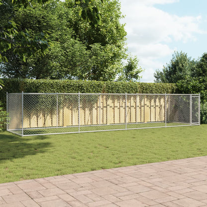 vidaXL Cage pour chien avec porte gris 8x2x1,5 m acier galvanisé