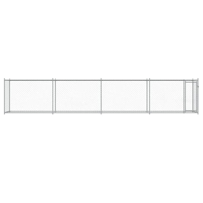 vidaXL Cage pour chien avec porte gris 8x2x1,5 m acier galvanisé