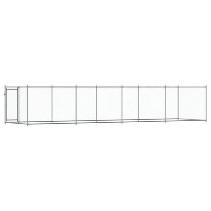 vidaXL Cage pour chien avec porte gris 8x2x1,5 m acier galvanisé