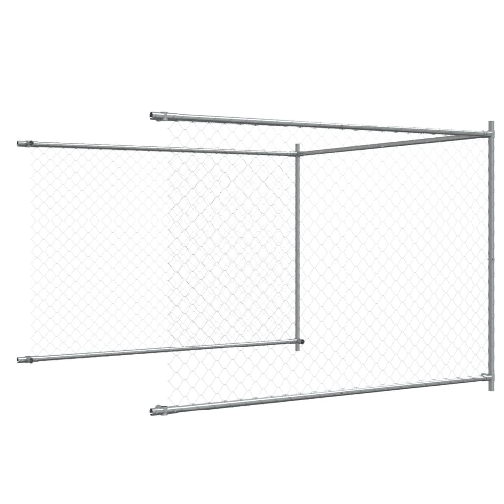 vidaXL Cage pour chien avec porte gris 8x2x1,5 m acier galvanisé