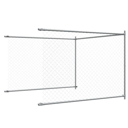 vidaXL Cage pour chien avec porte gris 8x2x1,5 m acier galvanisé