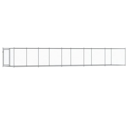 vidaXL Cage pour chien avec porte gris 10x2x1,5 m acier galvanisé