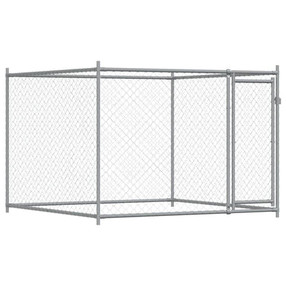 vidaXL Cage pour chien avec porte gris 10x2x1,5 m acier galvanisé