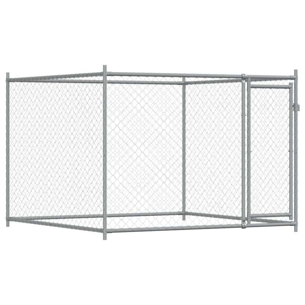vidaXL Cage pour chien avec porte gris 12x2x1,5 m acier galvanisé