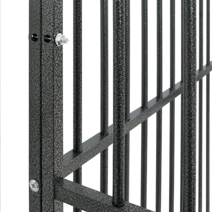 vidaXL Parc pour chien 4 panneaux noir acier galvanisé
