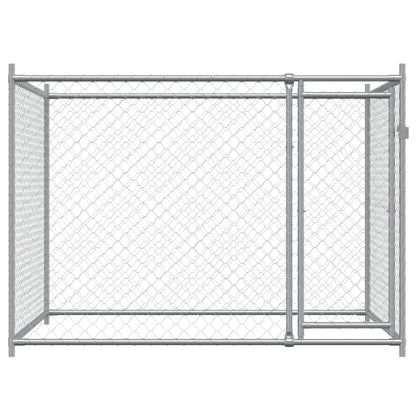 vidaXL Cage pour chien avec porte gris 2x2x1,5 m acier galvanisé