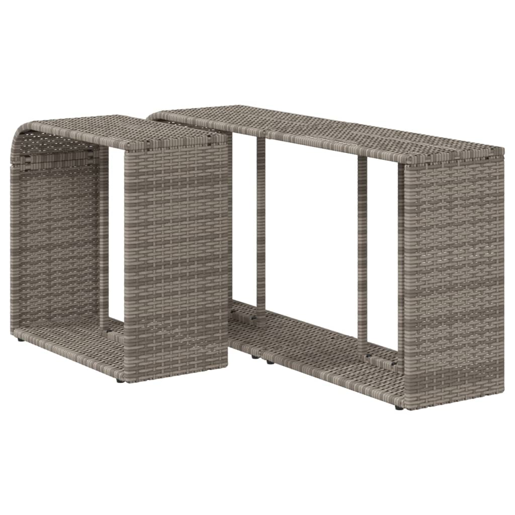 vidaXL Étagères de rangement 2 pcs gris résine tressée