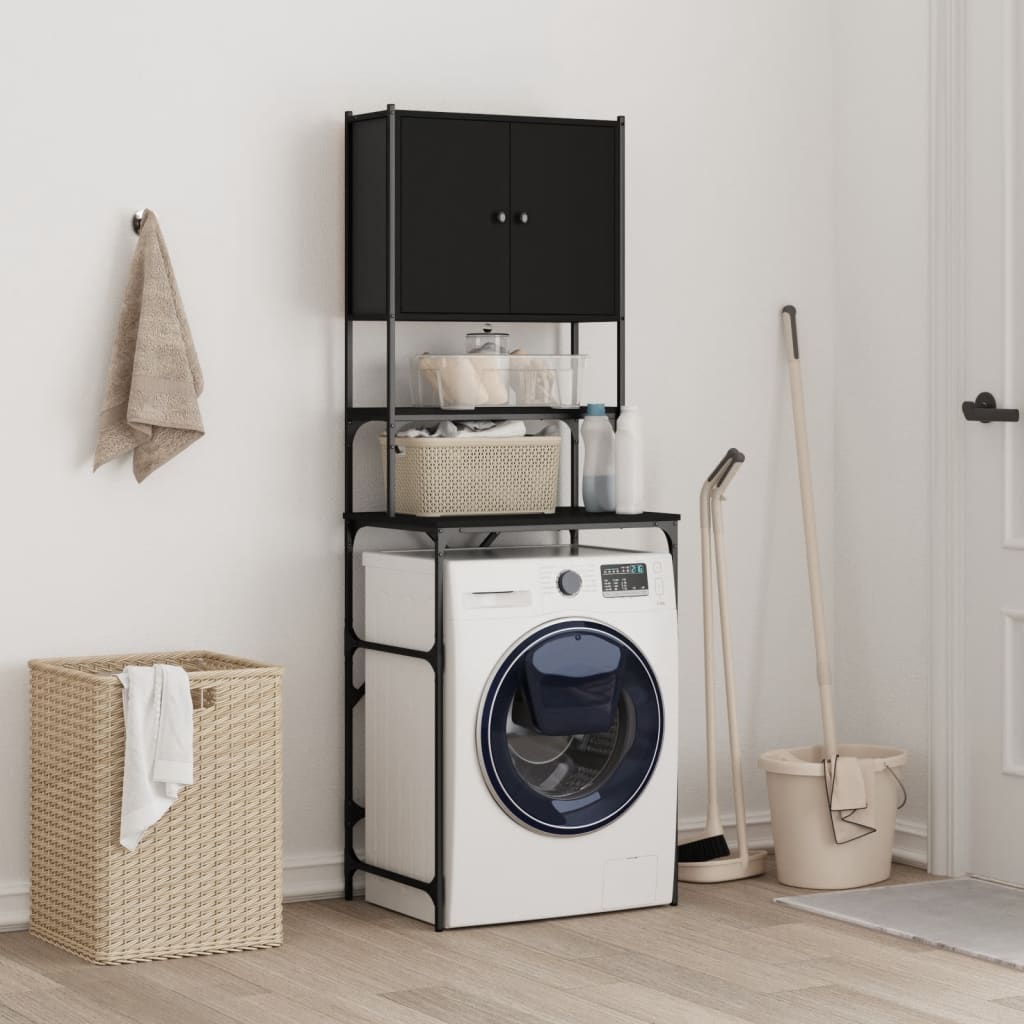vidaXL Armoire de machine à laver noir 68x48,5x194 cm