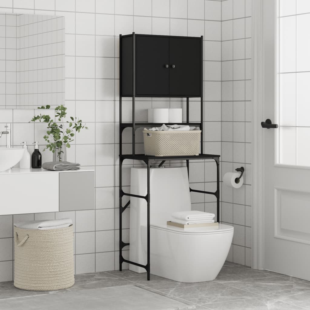 vidaXL Armoire de machine à laver noir 68x48,5x194 cm