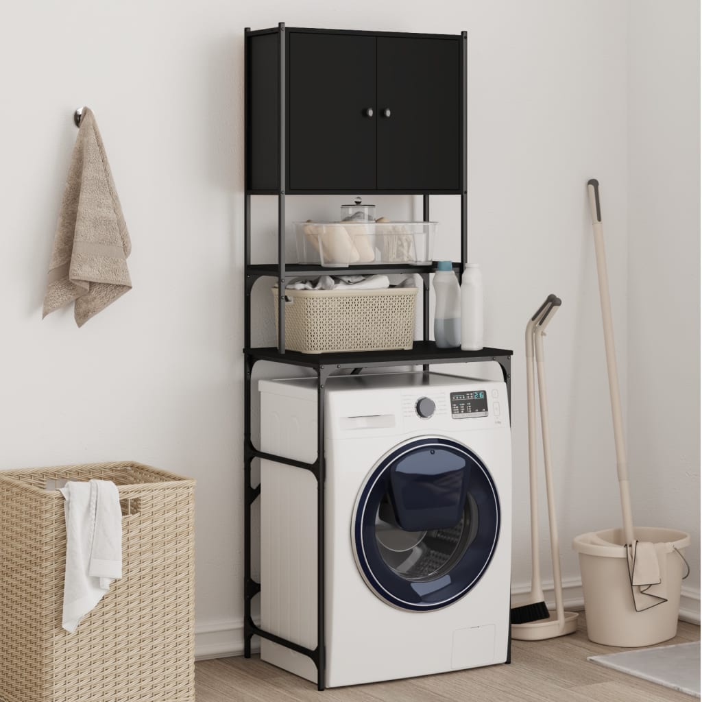 vidaXL Armoire de machine à laver noir 68x48,5x194 cm