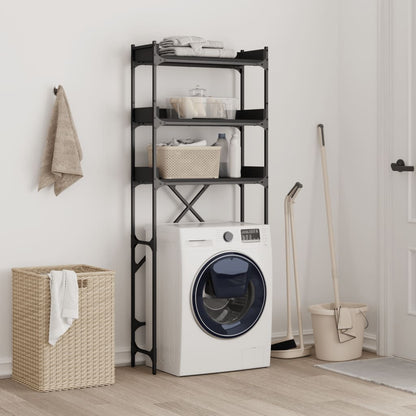 vidaXL Étagère de lave-linge noir 67x25x163 cm bois d'ingénierie