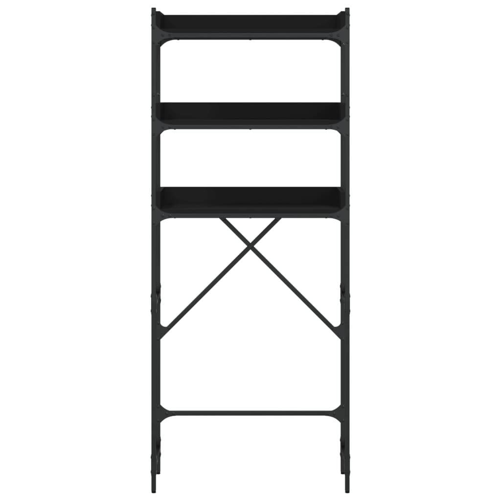 vidaXL Étagère de lave-linge noir 67x25x163 cm bois d'ingénierie