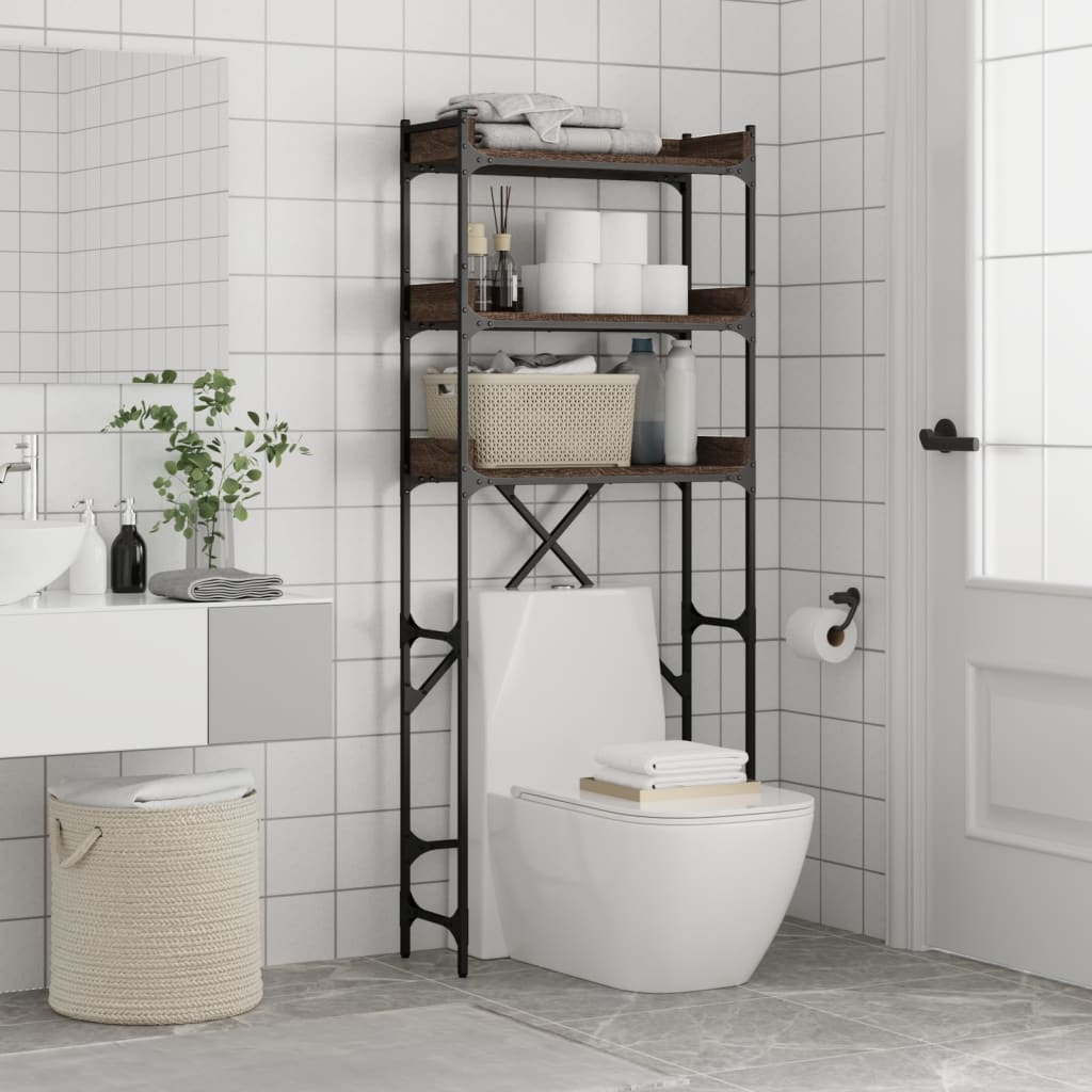 vidaXL Étagère de lave-linge chêne marron 67x25x163 cm bois ingénierie