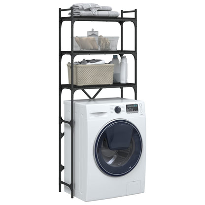 vidaXL Étagère de lave-linge noir 67x25x163 cm bois d'ingénierie