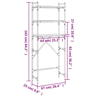 vidaXL Étagère de lave-linge chêne sonoma 67x25x163 cm bois ingénierie