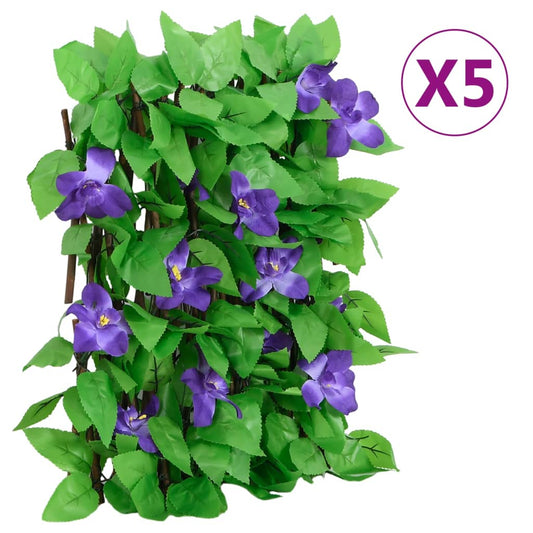 vidaXL Treillis de lierre artificiel extensible 5 pcs vert 180x30 cm