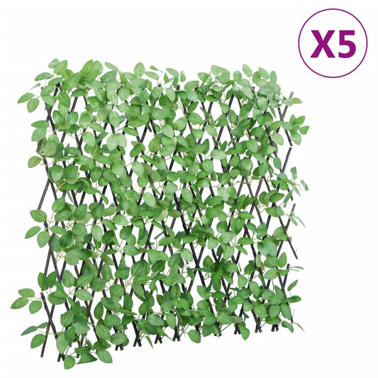 vidaXL Treillis de lierre artificiel extensible 5 pcs vert 180x65 cm