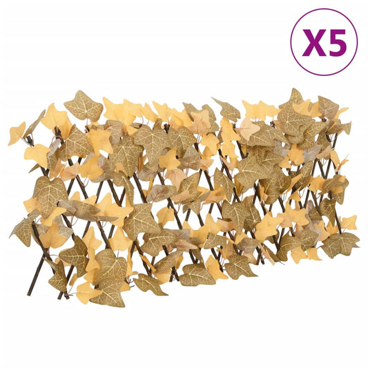 vidaXL Treillis de feuille d'érable artificiel extensible 5 pcs