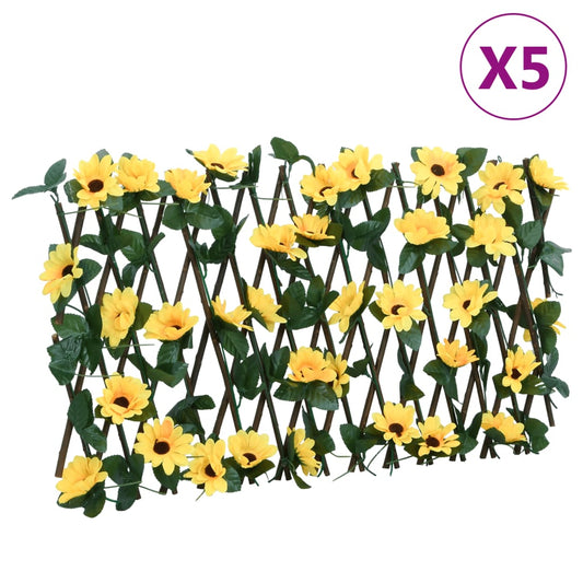 vidaXL Treillis de lierre artificiel extensible 5 pcs jaune 180x30 cm
