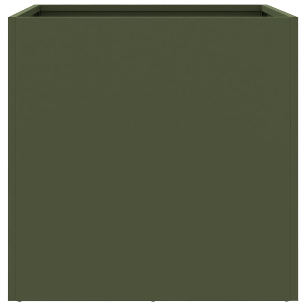 vidaXL Jardinière vert olive 49x47x46 cm acier laminé à froid