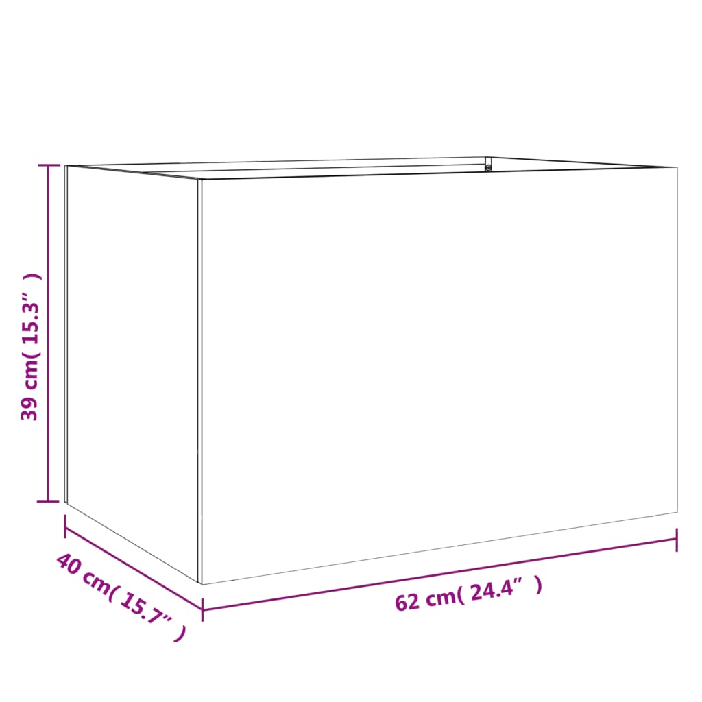 vidaXL Jardinière argenté 62x40x39 cm acier galvanisé