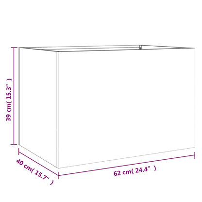 vidaXL Jardinière argenté 62x40x39 cm acier galvanisé