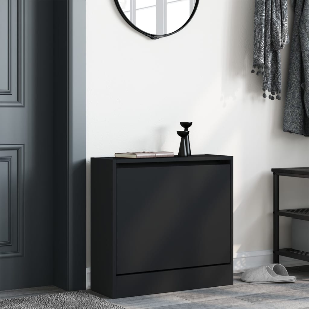 vidaXL Armoire à chaussures noir 60x21x57 cm bois d'ingénierie