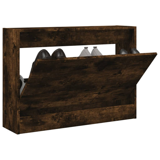 vidaXL Armoire à chaussures chêne fumé 80x21x57 cm bois ingénierie
