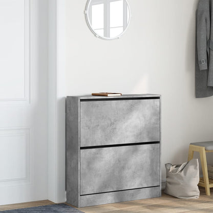 vidaXL Armoire à chaussures gris béton 80x21x87,5 cm bois d'ingénierie