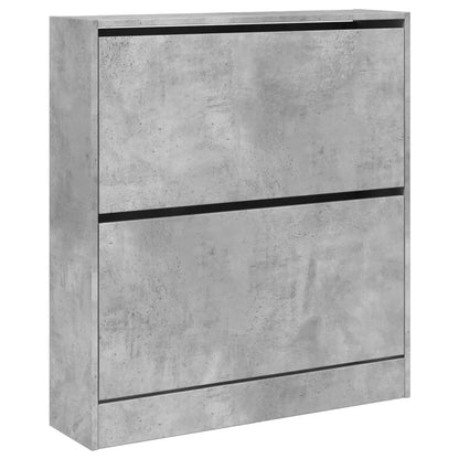 vidaXL Armoire à chaussures gris béton 80x21x87,5 cm bois d'ingénierie