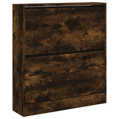 vidaXL Armoire à chaussures chêne fumé 80x21x87,5 cm bois ingénierie