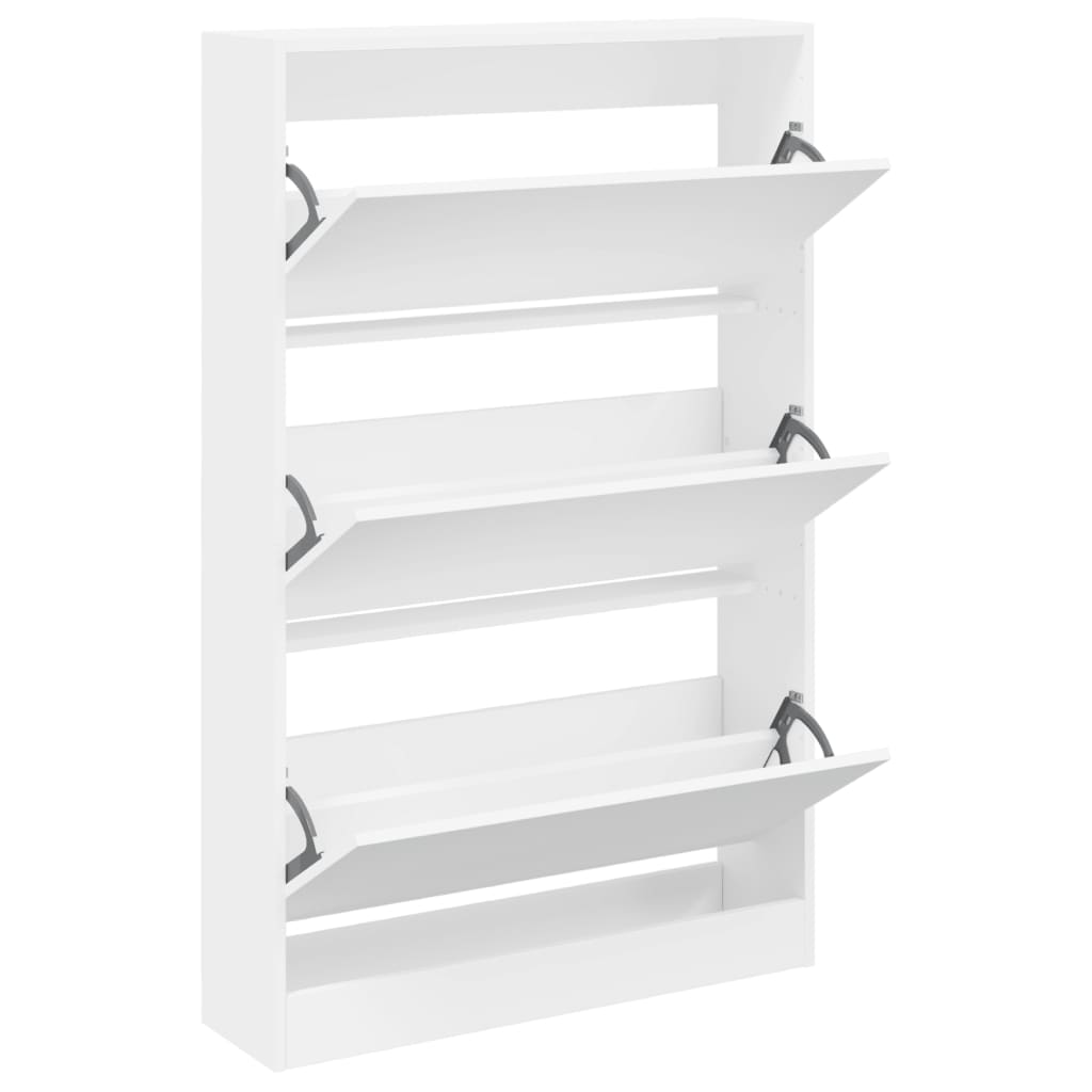 vidaXL Armoire à chaussures blanc 80x21x125,5 cm bois d'ingénierie