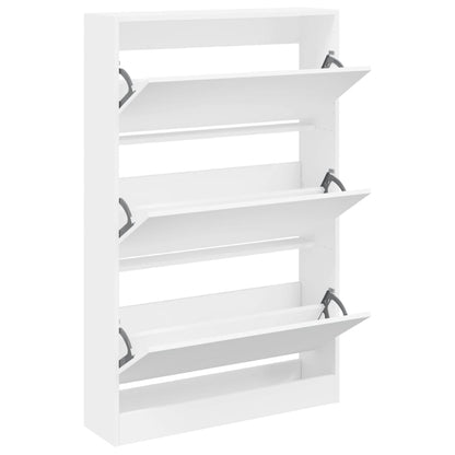 vidaXL Armoire à chaussures blanc 80x21x125,5 cm bois d'ingénierie