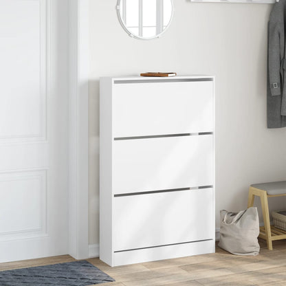 vidaXL Armoire à chaussures blanc 80x21x125,5 cm bois d'ingénierie