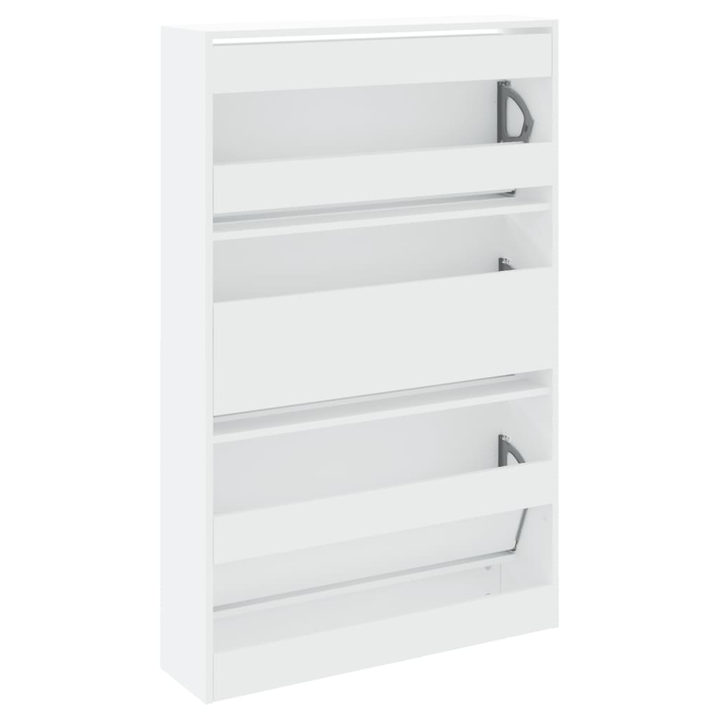 vidaXL Armoire à chaussures blanc 80x21x125,5 cm bois d'ingénierie