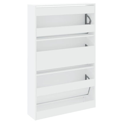 vidaXL Armoire à chaussures blanc 80x21x125,5 cm bois d'ingénierie