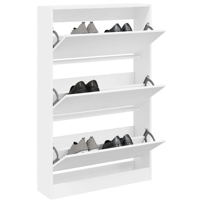 vidaXL Armoire à chaussures blanc 80x21x125,5 cm bois d'ingénierie