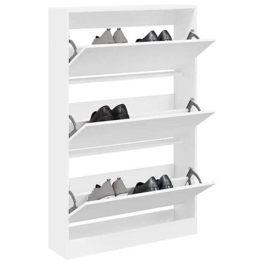 vidaXL Armoire à chaussures blanc 80x21x125,5 cm bois d'ingénierie